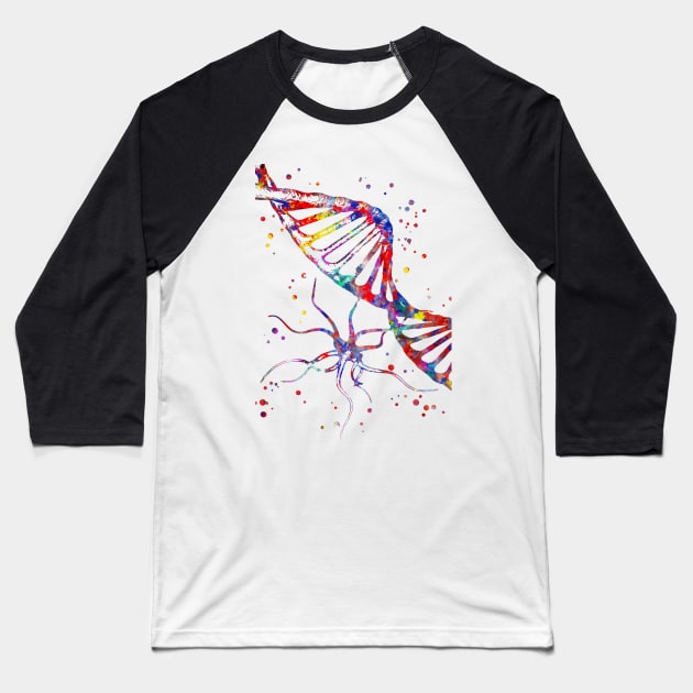 DNA and molecule virus structure Baseball T-Shirt by RosaliArt